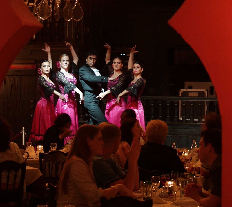 Flamenco dancers perform at the museum