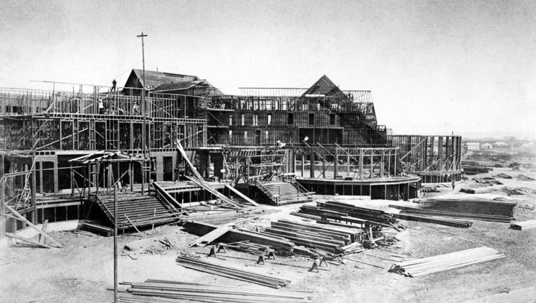Construction of the hotel in 1887