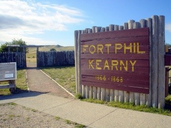 This sign serves as a reminder of the fort that was located here. 