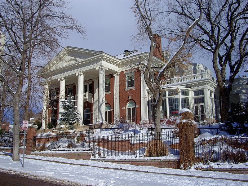 The Colorado Governor's Mansion seen in the winter.