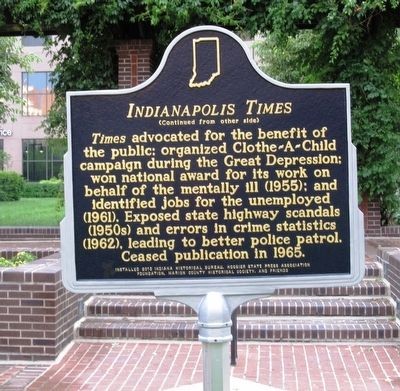 Indianapolis Times Historic Marker - Side 2 (image from Historical Marker Database)