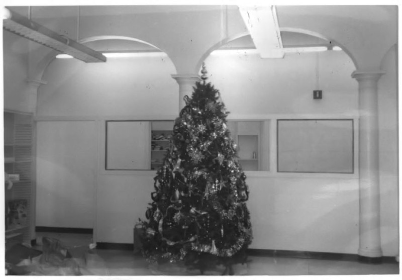 The Hawthorne Branch, empty yet decorated for Christmas (image from the National Register of Historic Places)