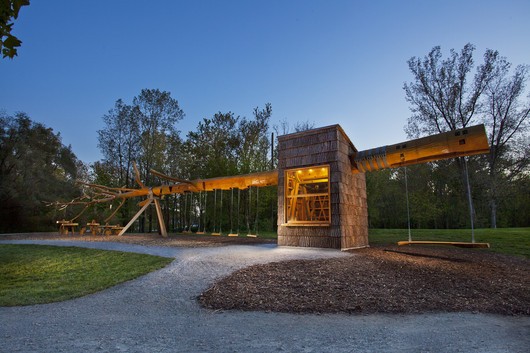 Chop Stick installation by visiondivision (image from Indianapolis Museum of Art)