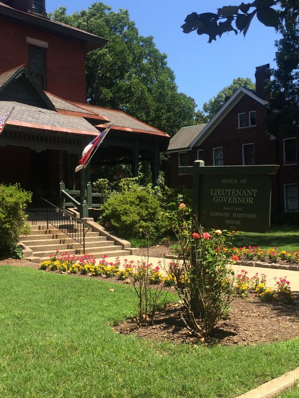 Sign outside of the Hawkins-Hartness House indicating that it is now home to the Office of the Lieutenant Governor.