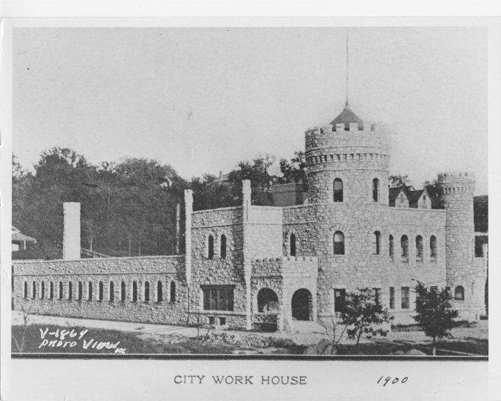 City Work House, Frontal and Side View. 1900