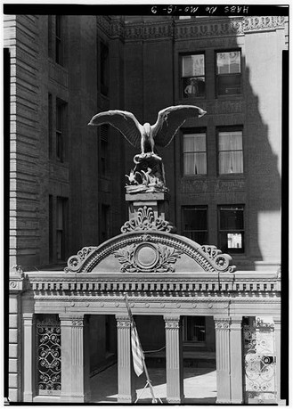 Sculpture over the south front doorway. Credit to the Library of Congress Prints and Photographs Division.