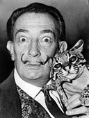 Salvador Dali in the 1960s with his famous mustache  