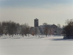 South High's clock tower rises above the southern end of Washington Park, seen here under fresh snow. Photo by Jimmy Thomas. Licensed under Creative Commons. https://creativecommons.org/licenses/by-nd/2.0/legalcode