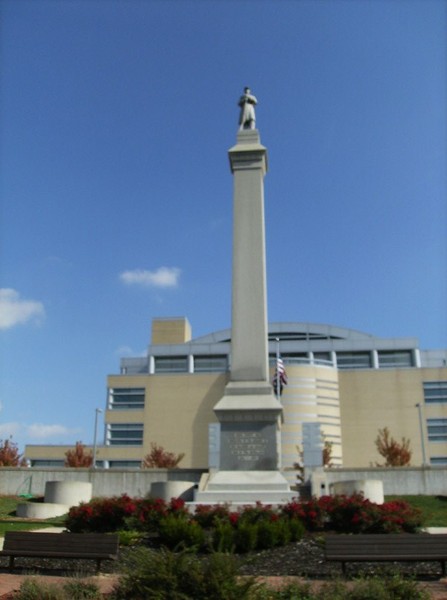 The statue as it looks today in lower courthouse hill park.