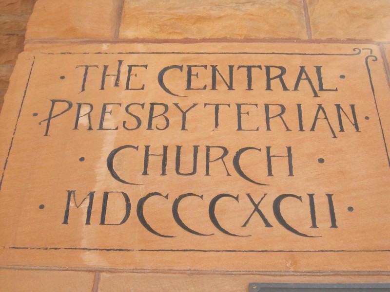 Church cornerstone, dated 1892. Photo by Christine Franck. Licensed under Creative Commons.