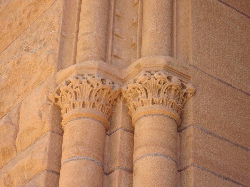 Details of Central Presbyterian's Romanesque carvings, executed in Colorado sandstone. Photo by Christine Franck. Licensed under Creative Commons.