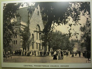 Congregants gather outside Central Presbyterian in this undated vintage image. Photo by Christine Franck. Licensed under Creative Commons.