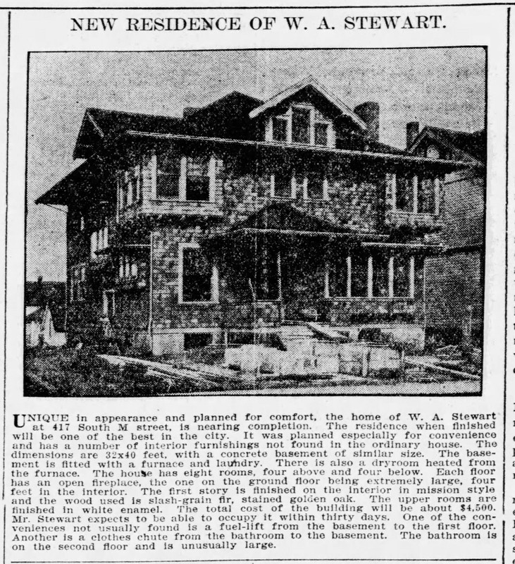 New Residence of W. A. Stewart - Tacoma Daily Ledger, 17 March 1907