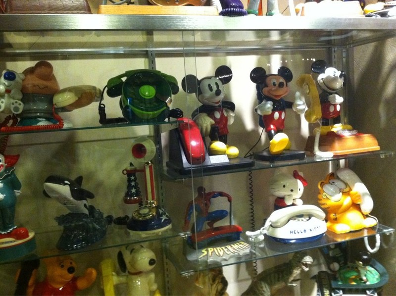The museum features many novelty phones including these, which are popular with children.