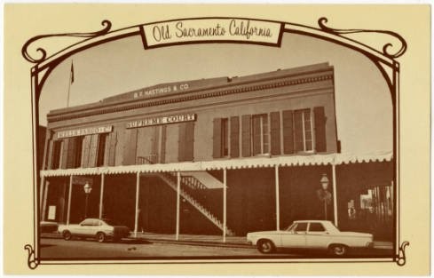 This postcard, however, finally shows the reversal of the trend. California Parks and Recreation began restoration work in 1971, and in 1976 the reconstructed building was dedicated as part of the State Park system (Sacramento Public Library).