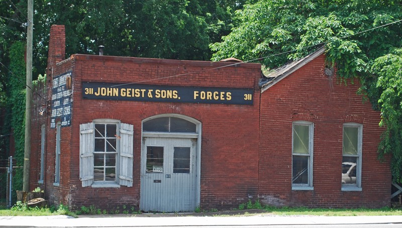 The John Geist Blacksmith Shop with attached residence (image from Wikimedia)