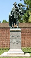 The statue was created to honor the memory of Louis Bennett and other American pilots who fought in World War One.