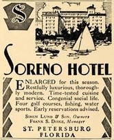 Travel ad for hotel and Yacht Club, 1930s-1940s
