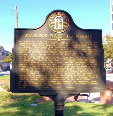 Wilson's Raid to Macon History Marker in Macon, GA