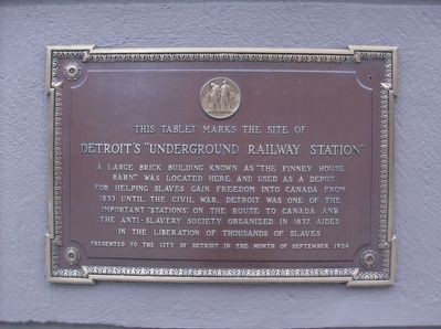 Detroit Underground Railway Station historic marker (image from Historical Marker Database)