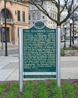 Harmonie Club historic marker (image from Historical Marker Database)