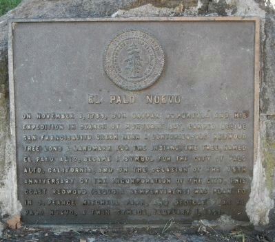 This marker and tree can be found on the southern side of Mitchell Park.