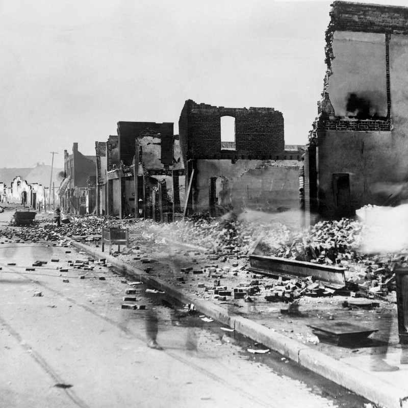 Ruins, Black-and-white, Monochrome, Rubble