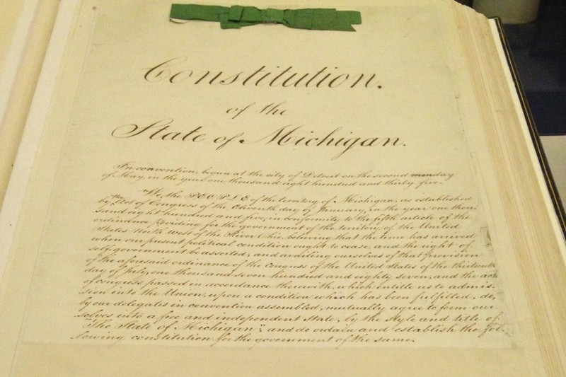 Michigan's 1835 constitution was drafted and approved inside the capitol in Detroit 