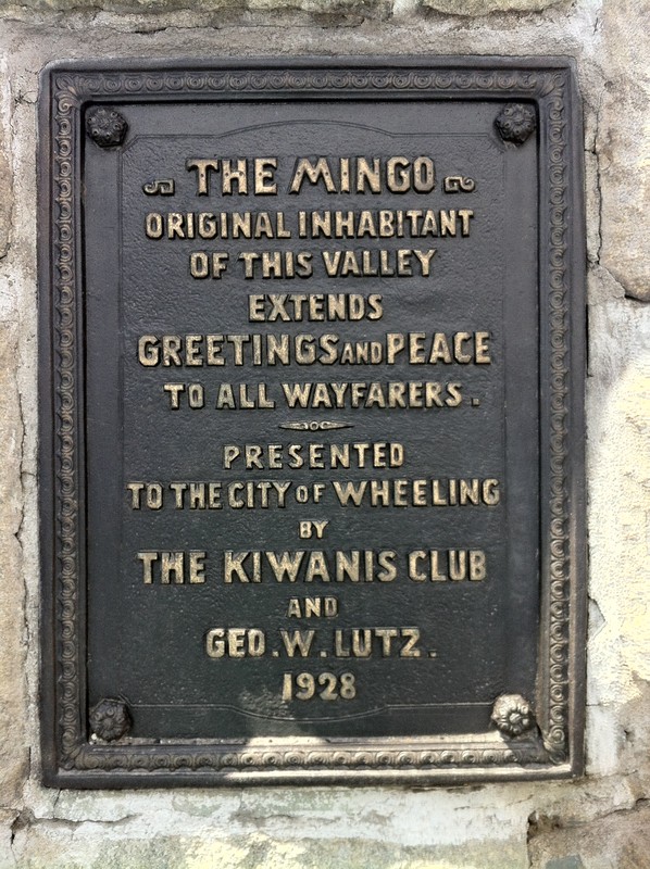 The plaque on the base of the Mingo Statue