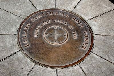 Compass inside the Ballard Centennial Bell Tower (image from the Historical Markers Database)