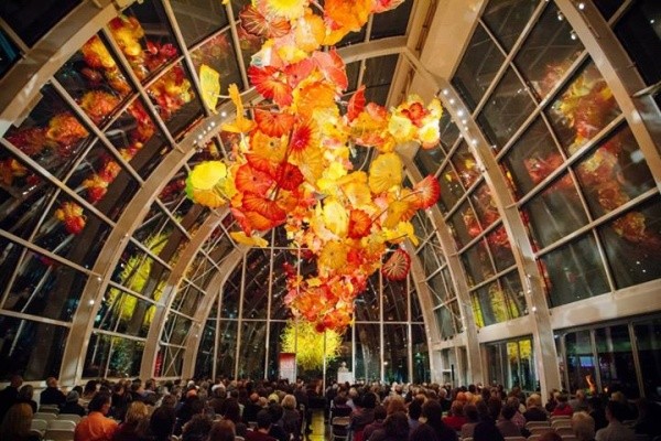 Chihuly Glasshouse during a lecture (image from Chihuly Garden and Glass)