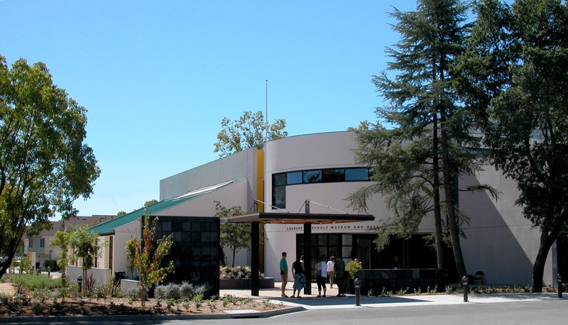 Photo by Rick Samuels, Courtesy of the Charles M. Schulz Museum and Research Center. The front of the Building