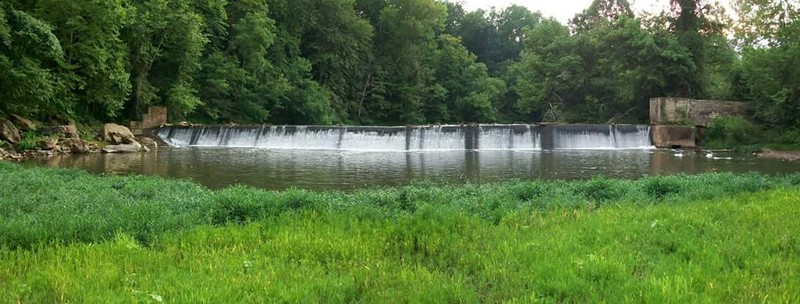 The dam prior to demolition

March 23, 2016, Milford wheel