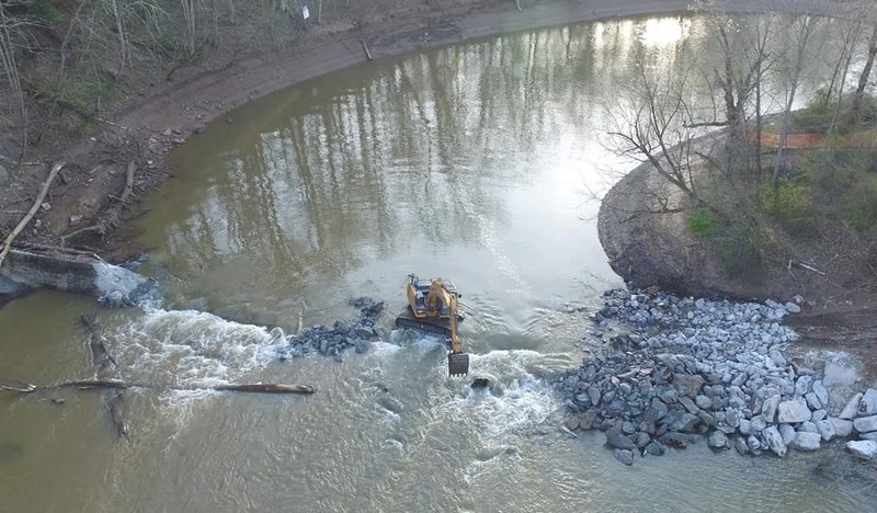 This picture shows the demolition of the dam in 2016.


March 23, 2016, Rando Wilfong