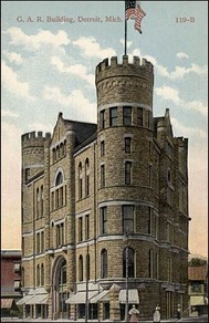 A postcard of the GAR Building circa 1900-1915