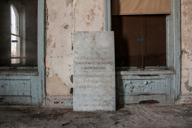 A plaque was discovered during renovation, dedicated to members who helped found Detroit's GAR post