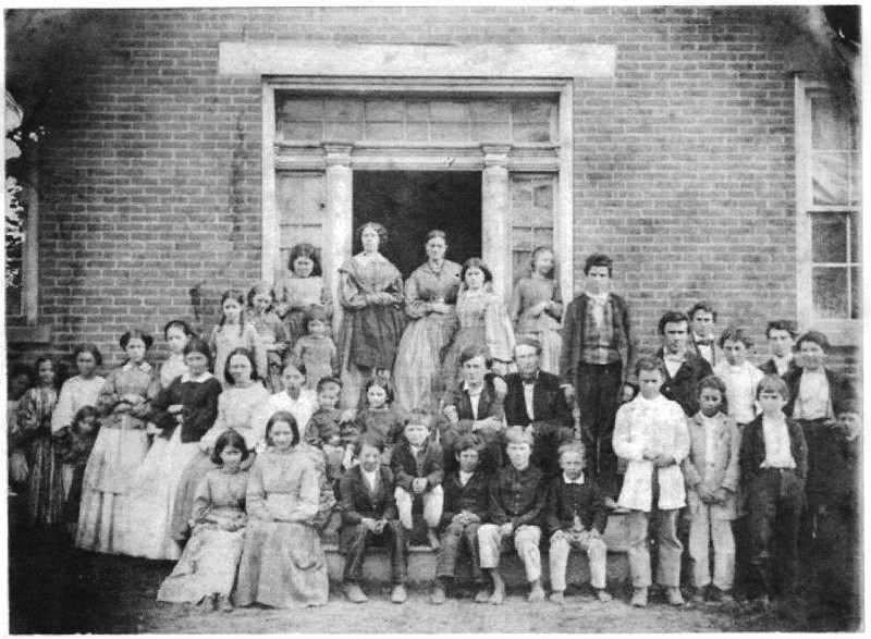 Civil War era students outside the Academy