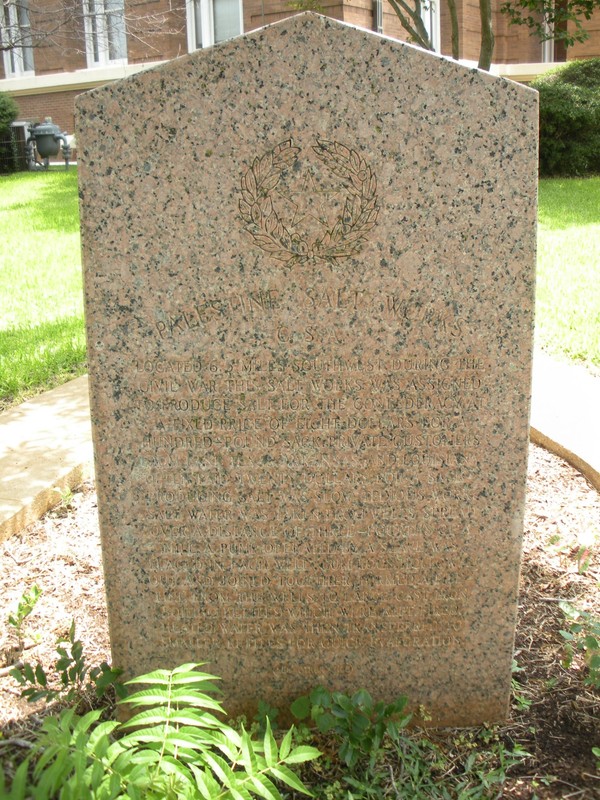 Palestine Salt Works C.S.A. Marker
Photo taken by Charles Marc Robinson, July 18, 2009