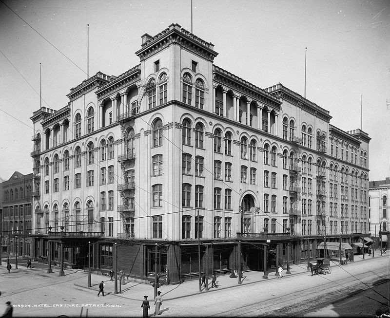 The Cadillac Hotel was built in 1888 and gained a reputation as one of Detroit's most luxurious hotels.