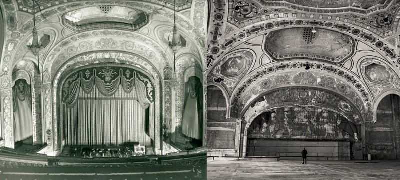 View of the stage then versus now