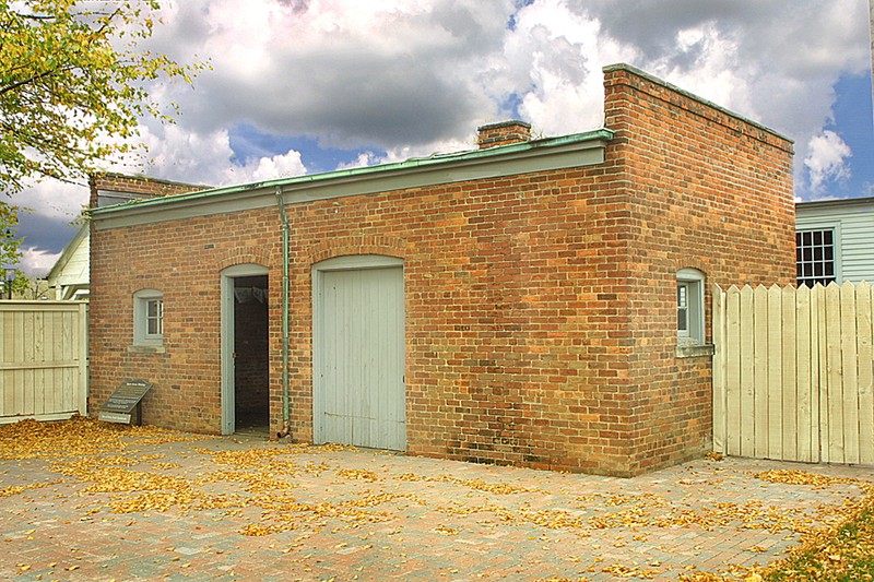 Ford's workshop was recreated from bricks of Ford's residence on Bagley Ave and assembled at Greenfield Village, where it remains today