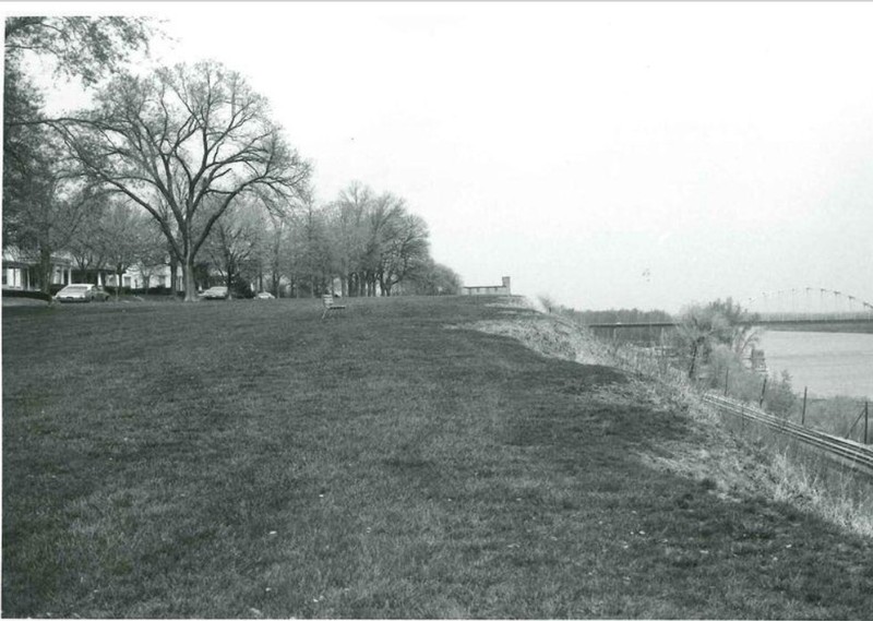 North Esplanade Park in 1976 photo, facing north (KSHS)