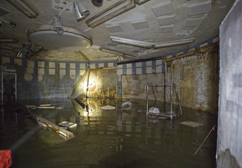Flooded interior of the Emergency Operations Center