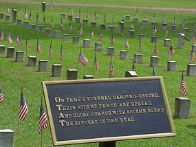 Shiloh National Cemetery where many soldiers that fought in the conflict are laid to rest.
