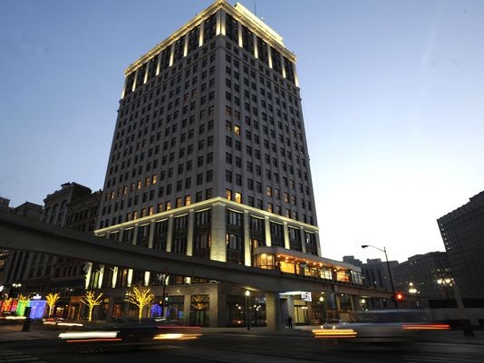 The David Whitney Building after renovation, now home to an Aloft hotel and apartments