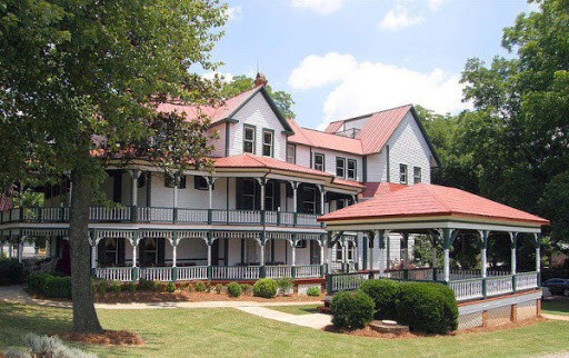 The exterior of the mansion.