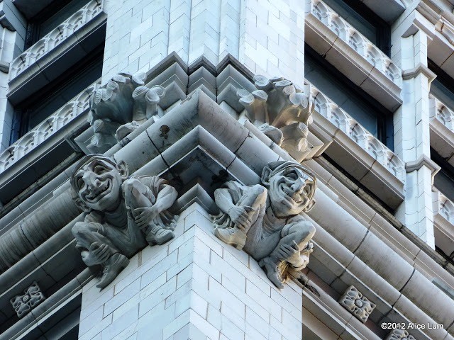 Tongue-in-cheek Gothic ornaments, many essentially unseen from street level, covered the building -- photo by Alice Lum