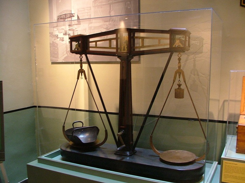 A scale for weighing coinage used at the New Orleans Mint in the 19th century