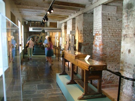 The basement of the old U.S. Mint contains artifacts and photographs from the era 1838–1909, and is the part of the museum devoted exclusively to the building's function in that capacity.