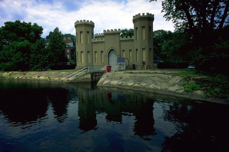 A view of the gatehouse.